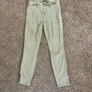 Olive green skinny pants